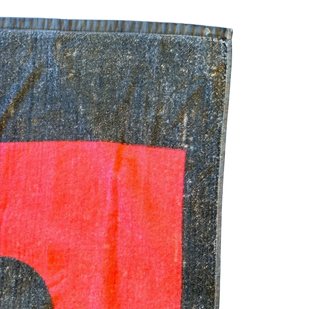 VTG Disney Florida Mickey Mouse 1980s‎ Red Black Cotton Beach Towel